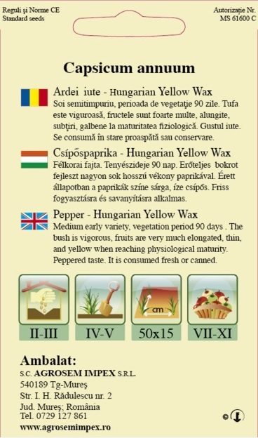 Ardei iute - Hungarian Yellow Wax