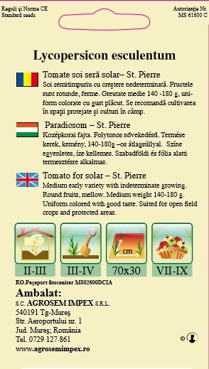 Tomate soi seră-solar - Saint Pierre