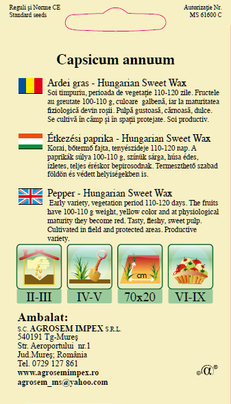 Ardei gras-Hungarian Sweet Wax